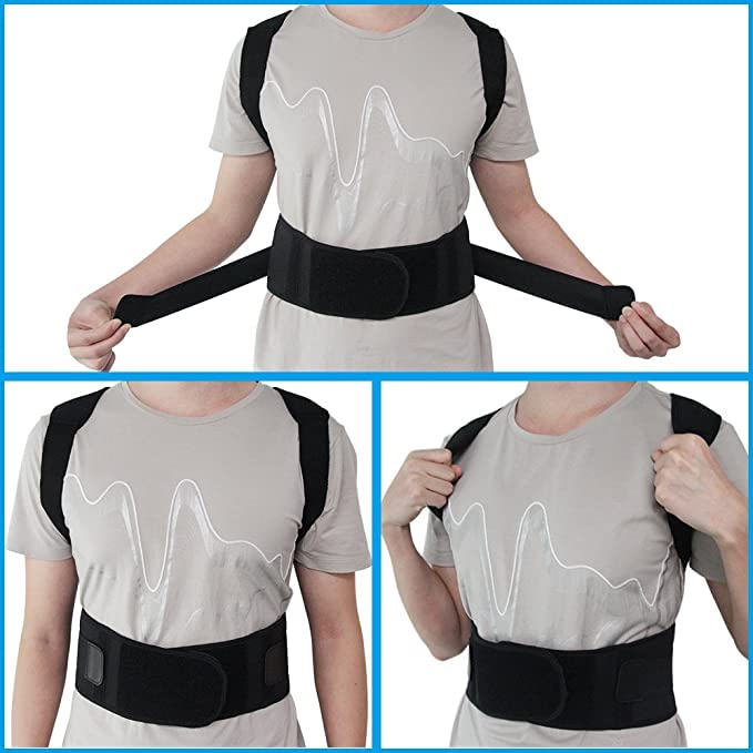 COOLBABY Magnetic Therapy Posture Corrector Brace shoulder support strap for men women, One Size