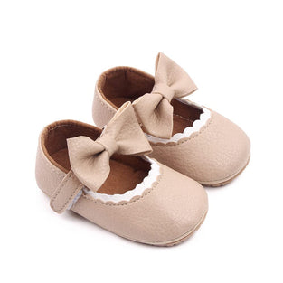 TSAITINTIN Baby Girls Mary Jane Flats Anti-Slip Bow Toddler Princess Dress Shoes, for 6 Months baby