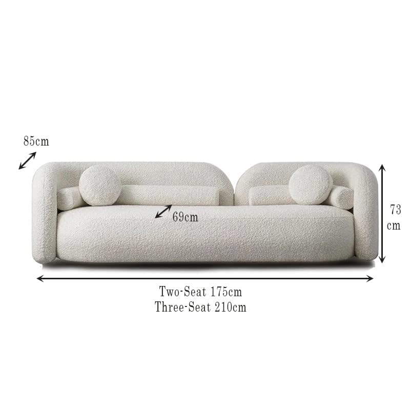 Maple Home Decoration Lamb Fleece Sofa Set Modern Nordic Minimalist Style Sofa Long Bench Living Room Cafe Shop Hotel Home Sofa Furniture (Three-Seat 210cm)