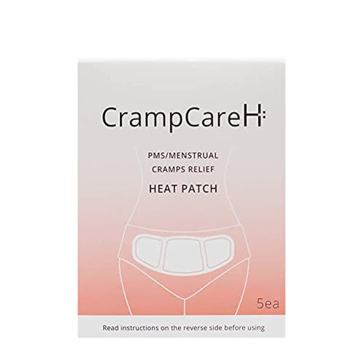 (5 Patches) CrampCareH PMS/Menstrual Cramps Relief Heat Patch with Wide Wings, FDA Registered