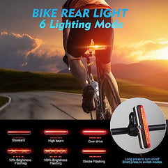 Skytouch Usb Rechargeable Bike Light Set 320 Lumens Powerful Front And Rear Bike Accessories For Night Riding, Cycling Rear Headlight Reflectors For Kids, Road, Mountain Bike, Black