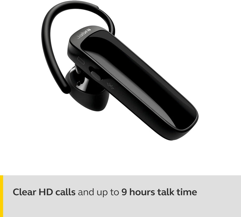 Jabra Talk 25 SE Mono Bluetooth Headset - Wireless Single Ear Headset with Built-In Microphone, Media Streaming and up to 9 hours Talk Time - Black