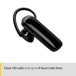 Jabra Talk 25 SE Mono Bluetooth Headset - Wireless Single Ear Headset with Built-In Microphone, Media Streaming and up to 9 hours Talk Time - Black