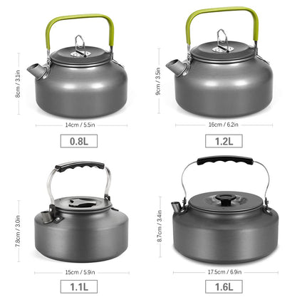 lilistore 1.2L Portable Water Kettle Water Pot Teapot Coffee Pot Indoor Aluminum Alloy Tea Kettle Outdoor Camping Hiking Picnic Pot
