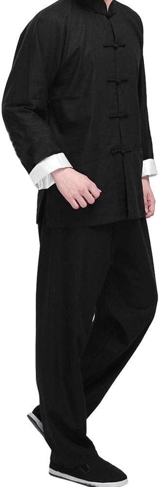 ZooBoo Kung Fu Uniform Clothing - Chinese Traditional Martial Arts Wing Chun Tai Chi Training Cloths (Large)