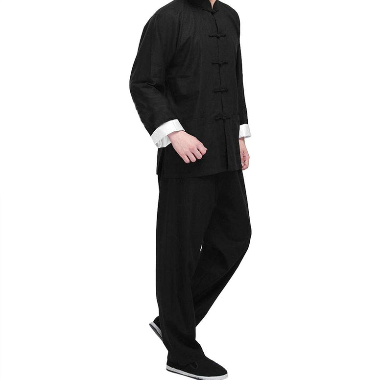 ZooBoo Kung Fu Uniform Clothing - Chinese Traditional Martial Arts Wing Chun Tai Chi Training Cloths (Large)