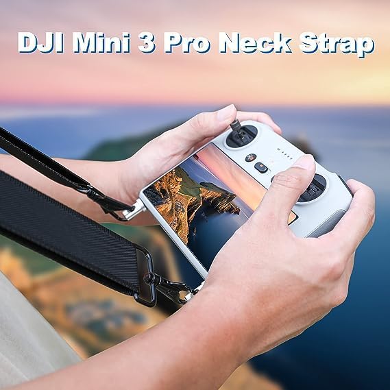 Mini 3 RC 2/ RC Controller High-Grade Nylon Braided Lanyard Neck Strap with CNC Aluminum Alloy Screw for DJI Mini 3 Pro DJI RC Controller/DJI Smart Controller/AIR 3 RC Pro Accessories, Black