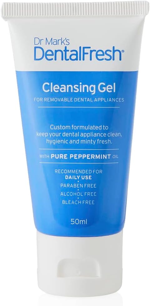 Dr Mark's DentalFresh 50ml Cleaning Gel, Dentures, Retainer, Orthodontic, Night Guard, Plaque, Calculous, Bacteria, Soap and Gel.