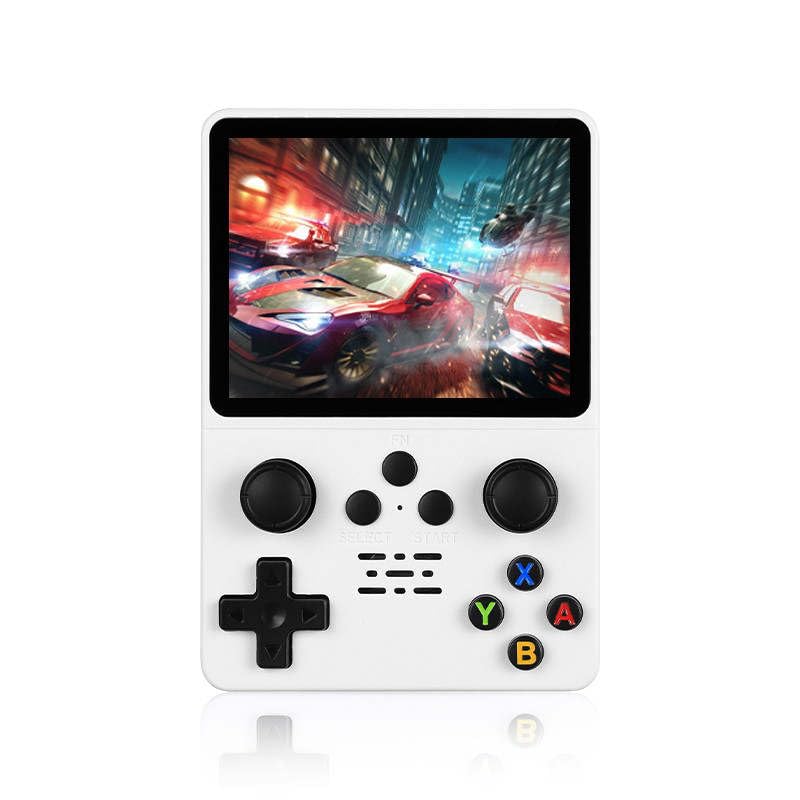 QuantumG - R35S Retro Handheld Game Console with 3.5 Inch IPS HD Display, Linux System, 64GB Inbuilt Games – Compact Pocket Video Game (White)
