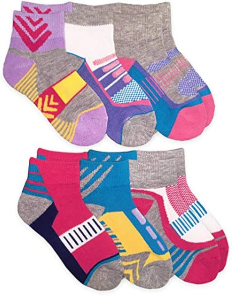 Jefferies Socks girls Tech Sport Quarter Half Cushion Socks 6 Pair Pack Socks (pack of 6)