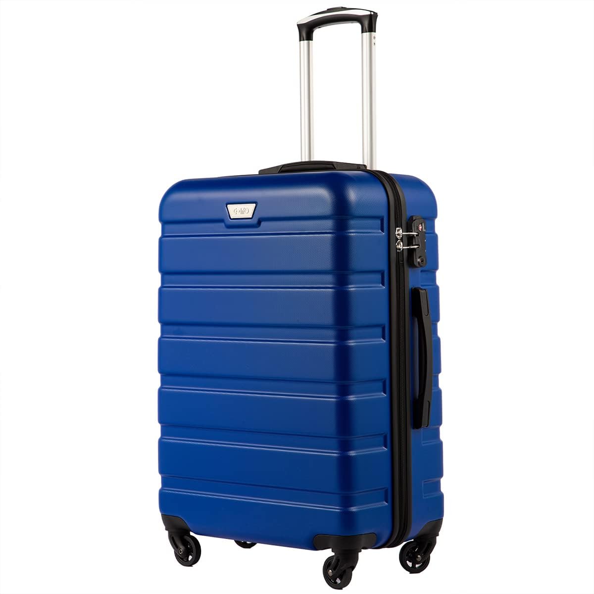 COOLIFE Suitcase Trolley Carry On Hand Cabin Luggage Hard Shell Travel Bag Lightweight with TSA Lock and 2 Year Warranty Durable 4 Spinner Wheels (Blue, L(28 inch))