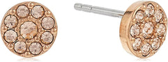 Fossil Women's Stainless Steel Sutton Crystal Disc Stud Earrings, Rose Gold