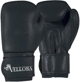 VELLORA Black Unfilled PU Leather Heavy Punch Bag 4 Feet Hanging Chain with Free Size Boxing Gloves for Men & Women Training Sparring Kickboxing UFC MMA Muay Thai Pro Punching Fight Bag Combo Set kit