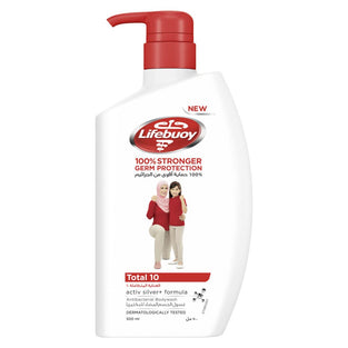 LIFEBUOY Antibacterial Body Wash, Total 10, for 100% stronger germ protection* & hygiene, 500ml