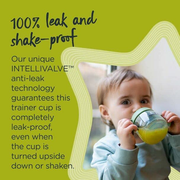 Tommee Tippee for Babies with INTELLIVALVE Leak & Shake-Proof & BACSHIELD Antibacterial Technology, 4m+, 190ml, Blue, 447803, Superstar Sippee Weaning Sippy Cup, 1.0 count, 1