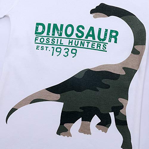 Boys 2-Pack Dinosaur Long Sleeve T-Shirt 100% Cotton Toddler Tops Tee for 2 Years