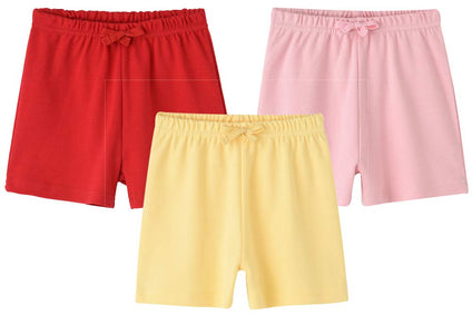 SUYEORLI Baby Boys Girls 3 Pack Shorts Cotton Soild Color with Drawstring 3-6 Months