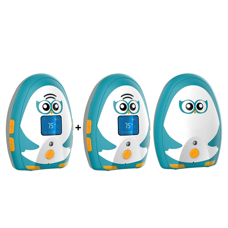 TimeFlys Audio Baby Monitor Twin Mustang OL, Two-Way Talk, Long Range up to 1000 ft, Rechargeable Battery, Temperature Monitoring and Warning, Lullabies, Vibration, LCD Display, Night Light