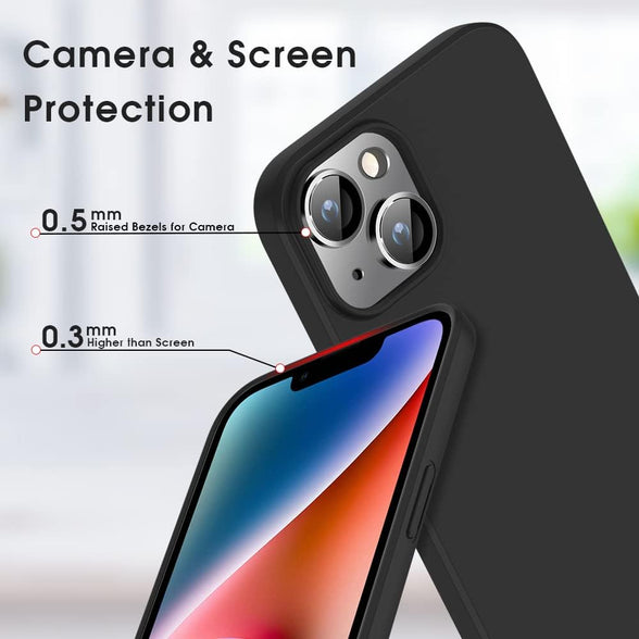 X-level Compatible iPhone 14 Plus Case Slim Fit Ultra-Thin [Guardian Series] Soft TPU Matte Finish Coating Phone Cases Lightweight Anti-Scratch Back Cover Grip 6.7" (2022)-Black