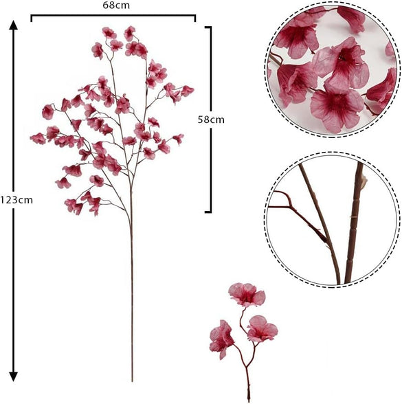 YATAI White Artificial Good Morning Flower Glory Artificial Flowers 2-4 pcs of Faux Fake Floral Shrubs Perfect Arrangement Table Decoration wedding events party restaurants Office (Beauty)