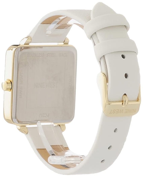 Nine West Women's Japanese Quartz Dress Watch with Faux Leather Strap