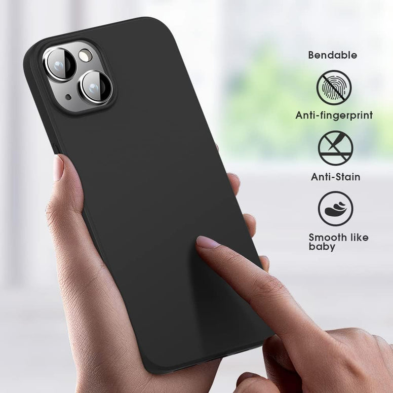 X-level Compatible iPhone 14 Plus Case Slim Fit Ultra-Thin [Guardian Series] Soft TPU Matte Finish Coating Phone Cases Lightweight Anti-Scratch Back Cover Grip 6.7" (2022)-Black