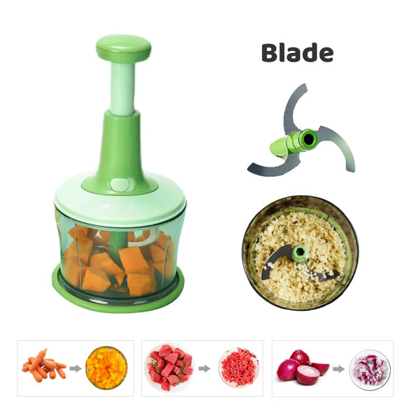 MOVE ON 1100 ML 3 in 1 push chopper with strong base and high capacity storage salad maker lettuce cutter and vegetable chopper