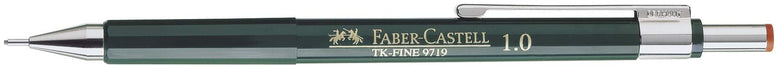 Faber Castell Tk Fine 9719 Mechanical Pencil 1.0Mm, Fully Retractable Lead Sleeve, With Integrated Eraser Made In Germany, Green, 136900