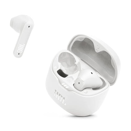 JBL Tune Flex True Wireless Noise Cancelling Earbuds, Pure Bass, ANC + Smart Ambient, 4 Microphones, 32H of Battery, Water Resistant & Sweatproof, Comfortable Fit White, JBLTFLEXWHT, Standard