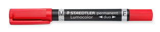 STAEDTLER Lumocolor double-ended permanent pens desktop box of 4 pens in assorted tips and colours