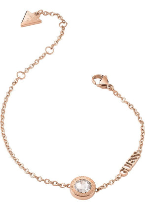 Guess Women's Clear Charm Bracelet, Rose Gold