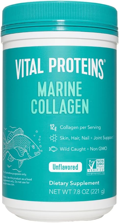Vital Proteins Marine Collagen Unflavored - 18 servings - 221g (7.8 Oz) (Packing may vary.)