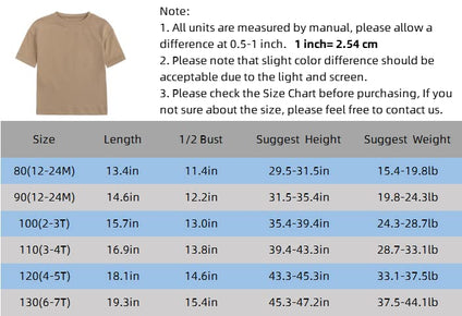 ZFTTZYMX Baby Boys Girls Solid T-Shirts Crew Neck Short Sleeve Casual Tops Toddler Kids Summer Cotton Tees 9-12M