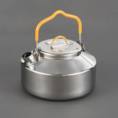 Naiveferry 1Pc Outdoor Camping Kettle, 800ML Stainless Steel Teapot Portable Tea Kettle for Boiling Water Compact Lightweight Camp Coffee Pot Outdoor Hiking Cooking Equipment
