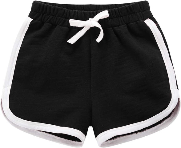 Girls Boys 3 Pack Running Athletic Cotton Shorts, Kids Baby Workout and Fashion Dolphin Summer Beach Sports