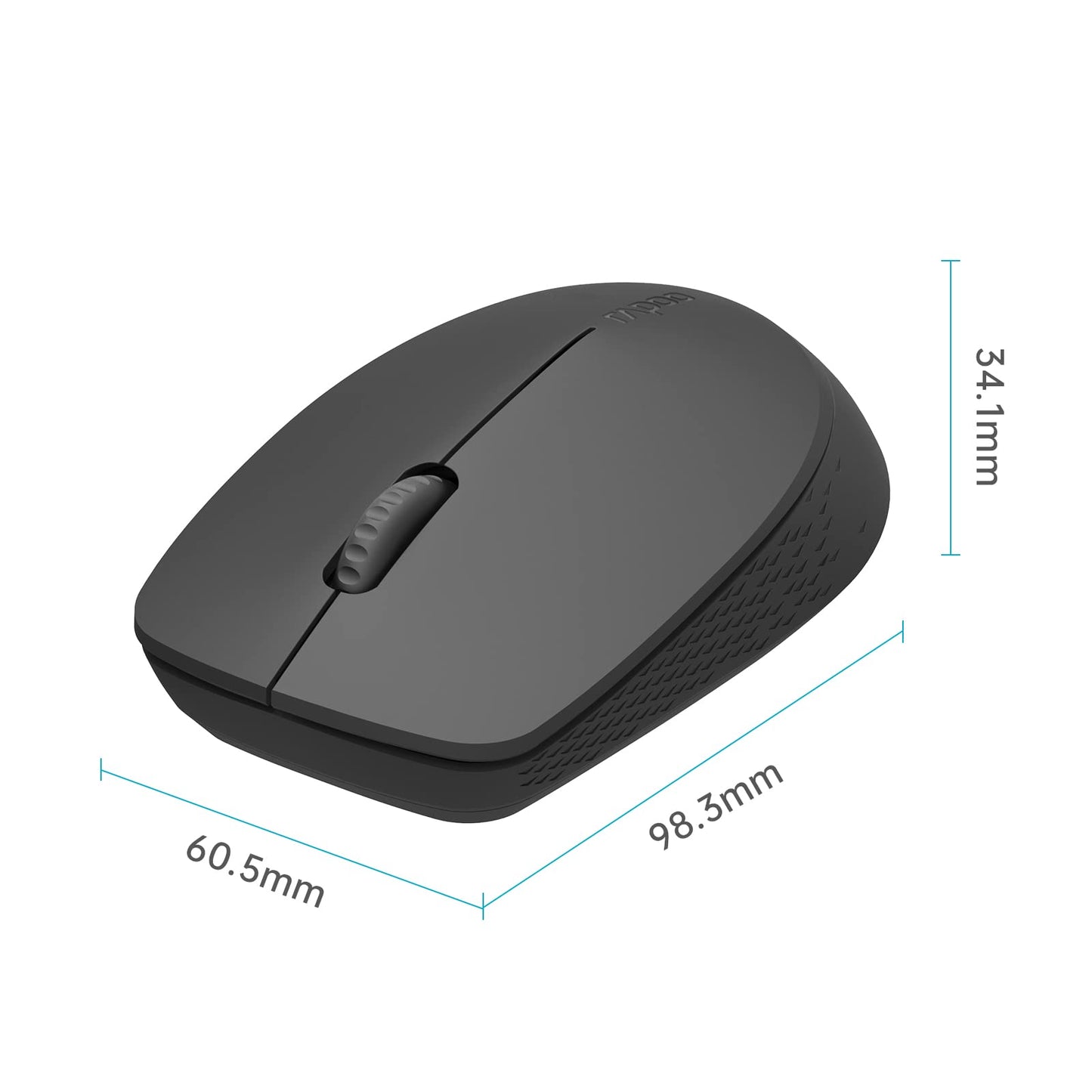 RAPOO Multi-Device Bluetooth Mouse, Connect Up to 3 Different Devices, Noiseless Ergonomic Design Comfortable Use, 9 Month Long Battery Life, for Computer Laptop MacBook Tablets Phones, Black