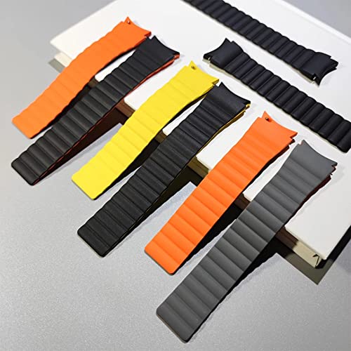 Dado Silicone Magnetic Watch band Compatible with Samsung Galaxy Watch 6 Classic 47/43mm | 5 Pro 45mm | 4 Classic 46/42mm | Watch 6/5/4 44/40mm Strap, Curved No gap Magnetic closing Soft Band