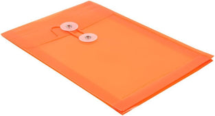 JAM Paper Plastic Envelopes with Button & String Tie Closure - 6 1/4