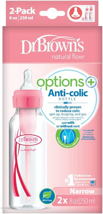 Dr.Brown'S Baby Bottle Pack Of 2 - Pink, 8 Oz