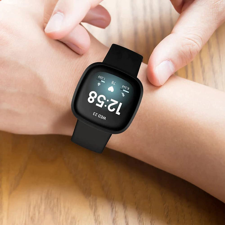 MARGOUN Silicone Watchband for Fitbit Versa 3/Versa 4/Sense/Sense 2 - Soft, Waterproof, and Durable Sport Strap, Adjustable Wristband for Women and Men.