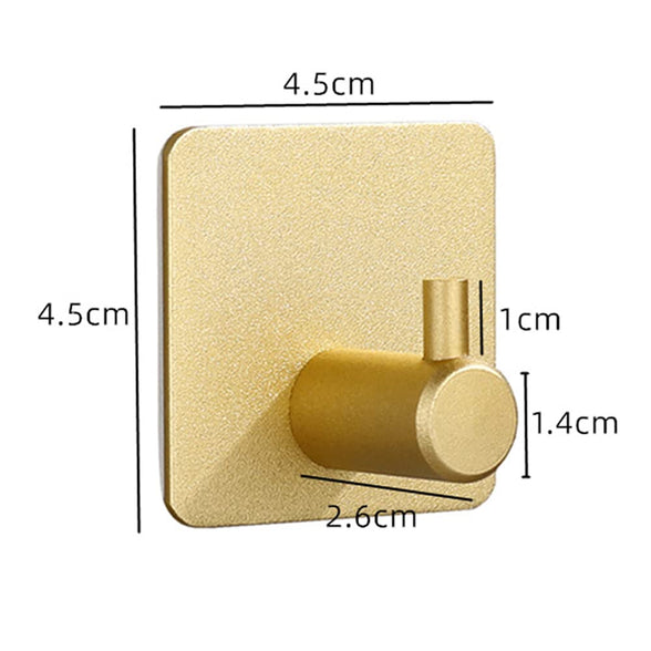 THERES Homarket (4 Packs) Adhesive Heavy Duty Wall Hooks Ultra Strong 304 Stainless Steel Brushed Home Storage Door Hook for Hanging Coats Robes Towel Bags Keys (Gold)