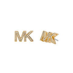 Michael Kors Stainless Steel Stud Earrings With Crystal Accents