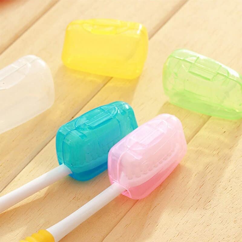 SOLDOUT Portable Toothbrush Head Cover Case for Travel Hiking Camping Tooth Brush Box Cap Bathroom Accessory (Assorted Color, Pack of 5)