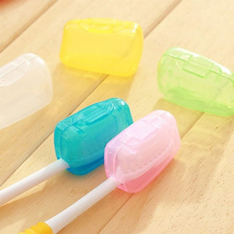 SOLDOUT Portable Toothbrush Head Cover Case for Travel Hiking Camping Tooth Brush Box Cap Bathroom Accessory (Assorted Color, Pack of 5)