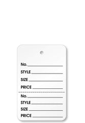 Garment Tag Small, No Strings, 1000 Tags/Pack, 1.25" x 1.875"