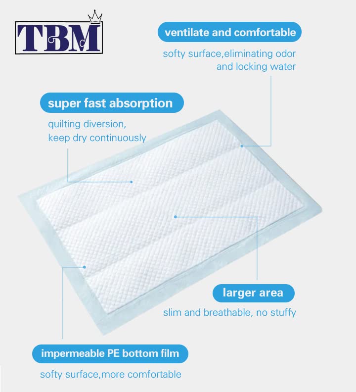 TBM 10 x Incontinence Pads 60x90 cm Disposable Bed Pads for Adults Children Incontinence Bed Pads Absorbent Bed Protectors for Incontinence