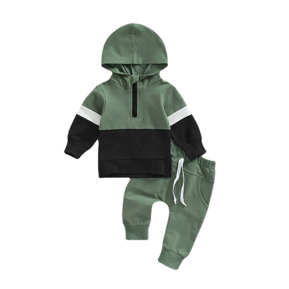 Toddler Baby Girl Boy Clothes Long Sleeve Hoodie Zip Sweatshirts Pullover Tops+Casual Long Pants Set Fall Winter Outfit 6-12M