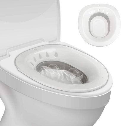 DELFINO Sitz Bath Over The Toilet Perineal Soaking Bath, for Hemorrhoidal Relief, Ideal for Post Episiotomy Patients,for Pregnant Women, for The Elderly