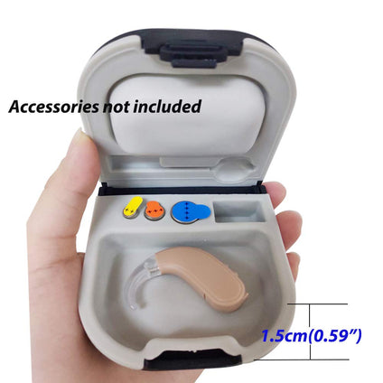 Hearing Aid Case with Battery Storage Slot Hard Small 0.59