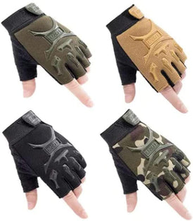 COOLBABY 1 Pair Kids Outdoor Riding Non-slip Breathable Protective Half-finger Gloves